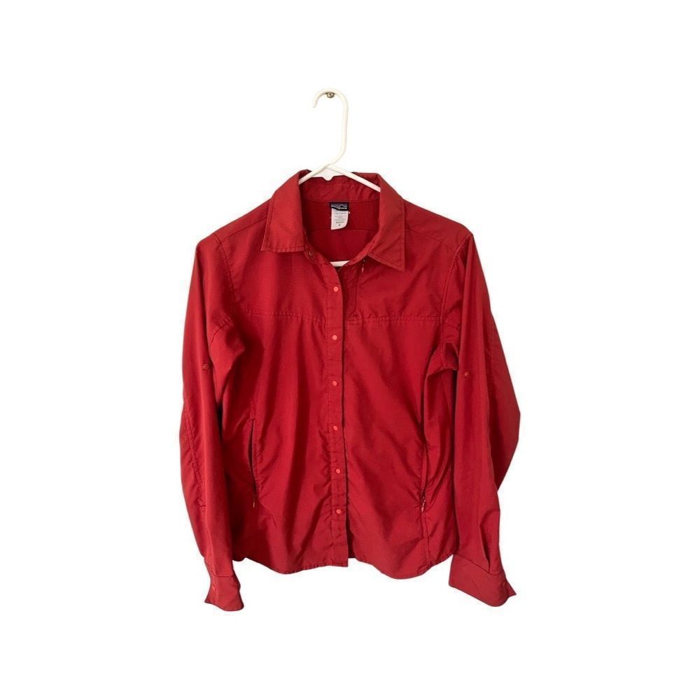 Patagonia | women’s red / orange hiking long sleeve shirt